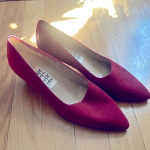 Vintage Red suede shoes. Nine West sz 6.5